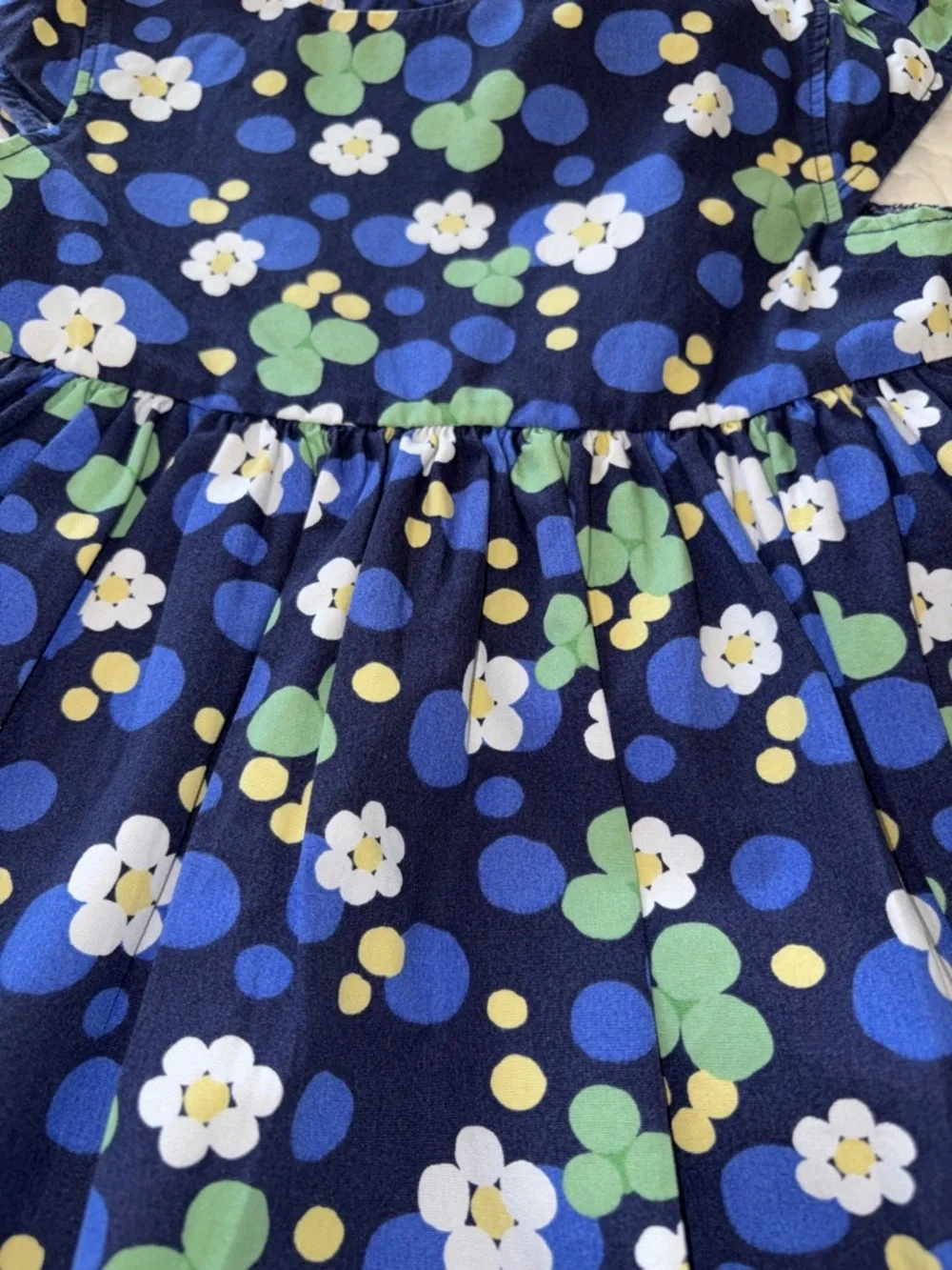 Gymboree Navy Floral Dress with White Hem EUC 2T